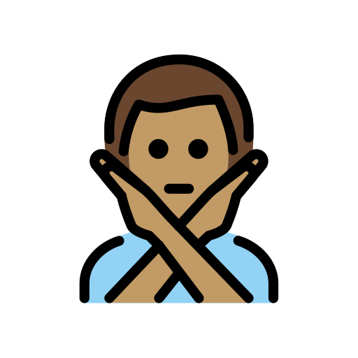 Man Gesturing No: Medium Skin Tone