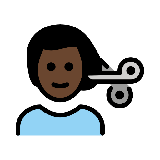 Man Getting Haircut: Dark Skin Tone