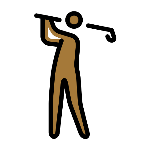 Man Golfing: Medium-Dark Skin Tone