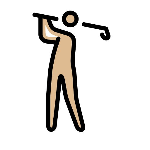 Man Golfing: Medium-Light Skin Tone