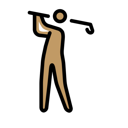 Man Golfing: Medium Skin Tone