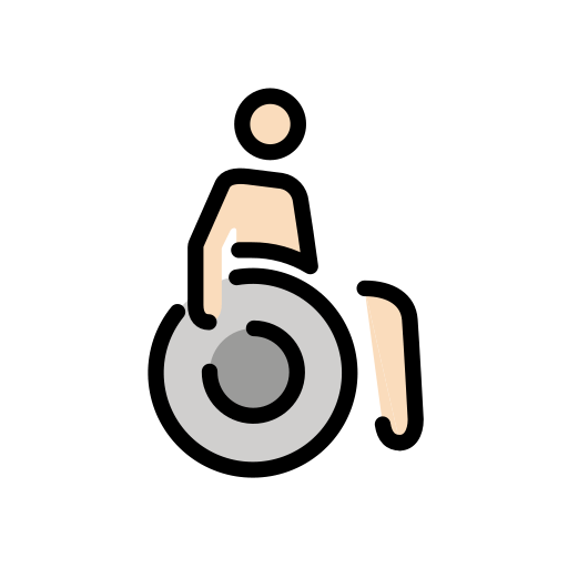 Man in Manual Wheelchair: Light Skin Tone