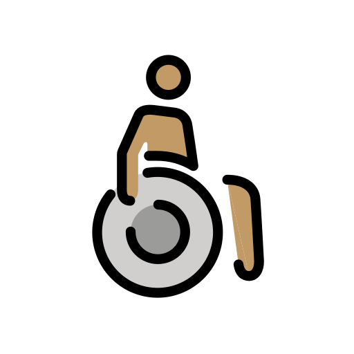 Man in Manual Wheelchair: Medium Skin Tone