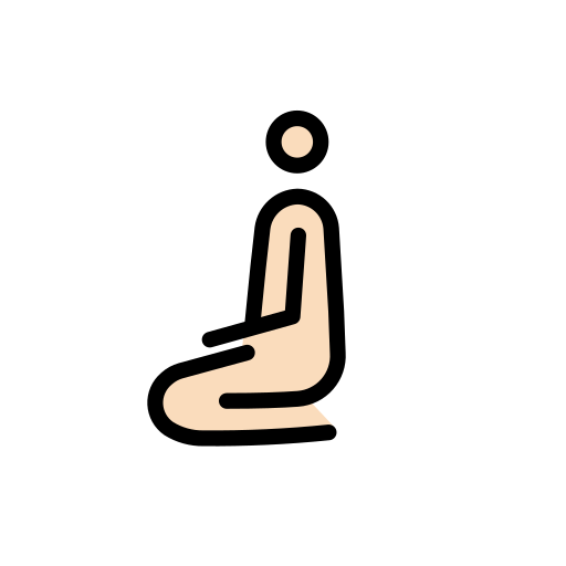 Man Kneeling: Light Skin Tone