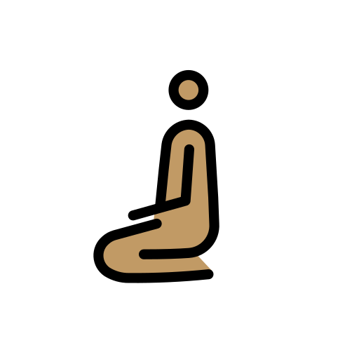 Man Kneeling: Medium Skin Tone