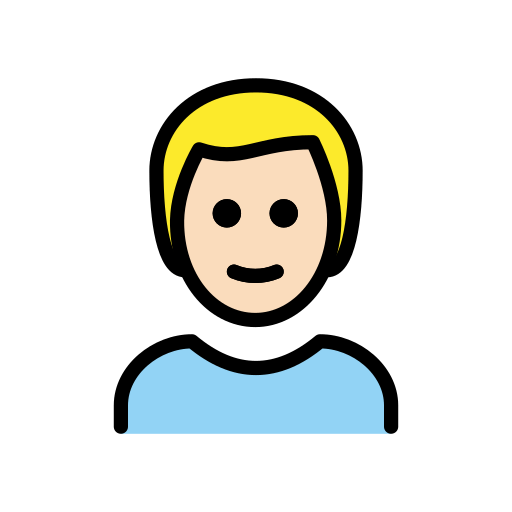 Man: Light Skin Tone, Blond Hair
