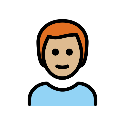 Man: Medium-Light Skin Tone, Red Hair
