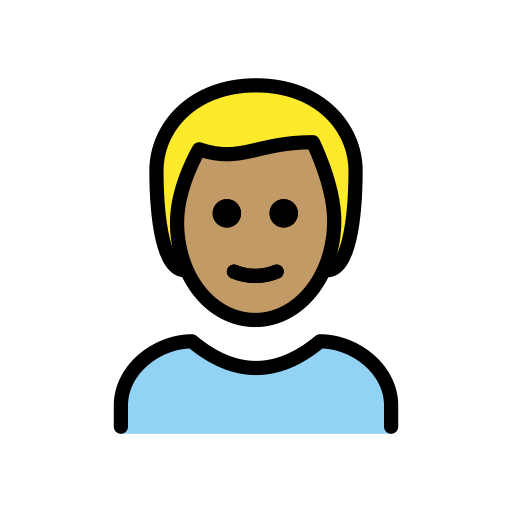 Man: Medium Skin Tone, Blond Hair