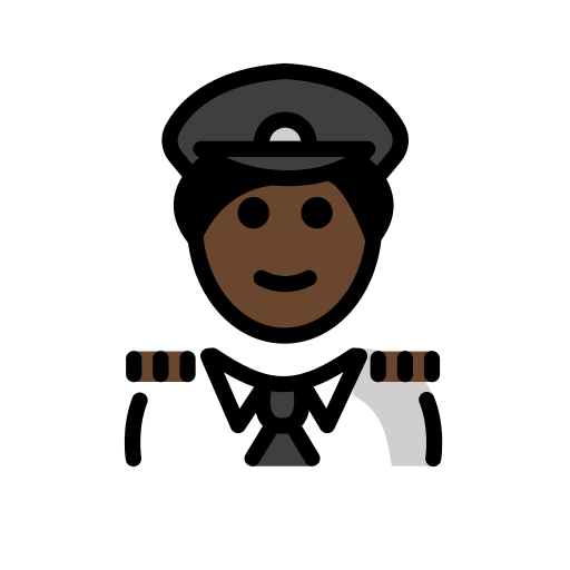 Man Pilot: Dark Skin Tone