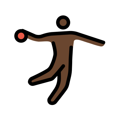 Man Playing Handball: Dark Skin Tone