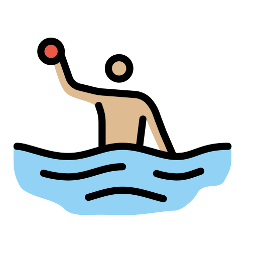 Man Playing Water Polo: Medium-Light Skin Tone