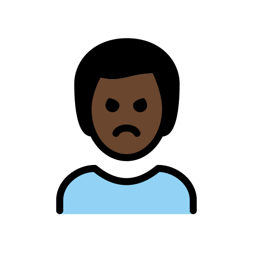 Man Pouting: Dark Skin Tone