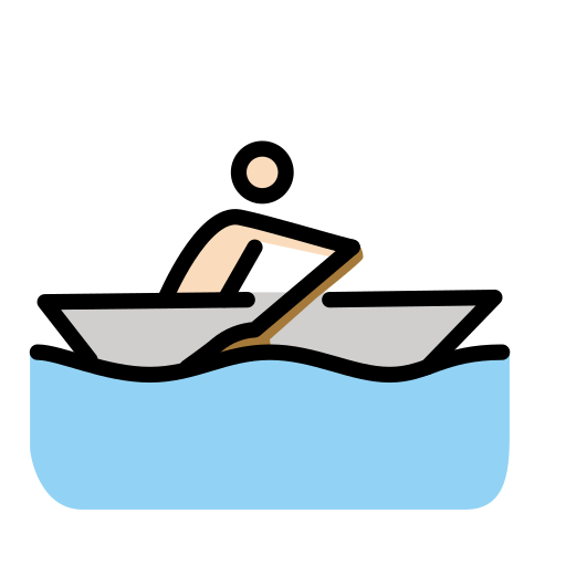 Man Rowing Boat: Light Skin Tone