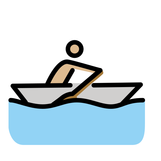 Man Rowing Boat: Medium-Light Skin Tone
