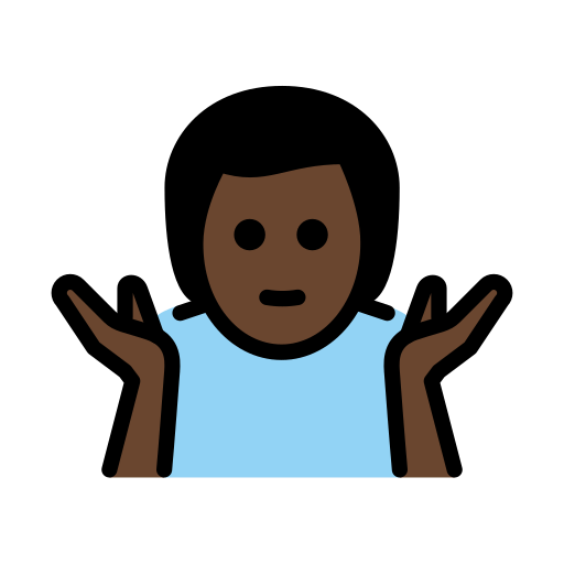 Man Shrugging: Dark Skin Tone
