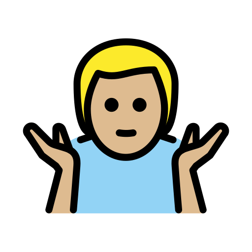 Man Shrugging: Medium-Light Skin Tone