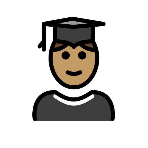 Man Student: Medium Skin Tone