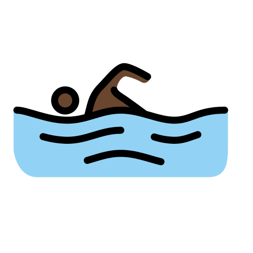 Man Swimming: Dark Skin Tone