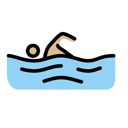 Man Swimming: Medium-Light Skin Tone