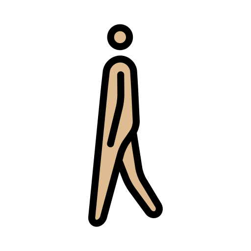 Man Walking: Medium-Light Skin Tone