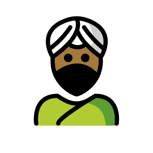 Man Wearing Turban: Medium-Dark Skin Tone