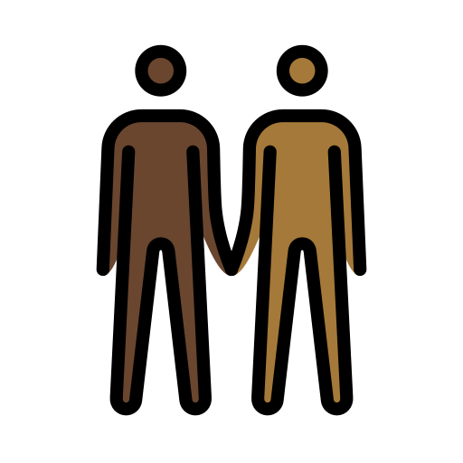 Men Holding Hands: Dark Skin Tone, Medium-Dark Skin Tone