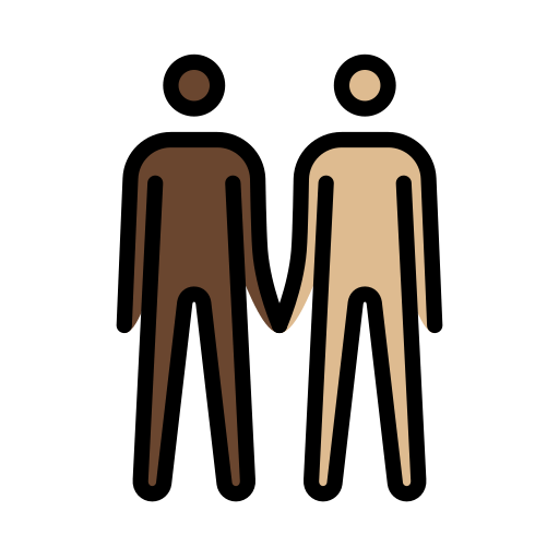 Men Holding Hands: Dark Skin Tone, Medium-Light Skin Tone
