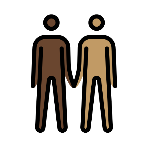 Men Holding Hands: Dark Skin Tone, Medium Skin Tone