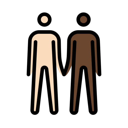 Men Holding Hands: Light Skin Tone, Dark Skin Tone