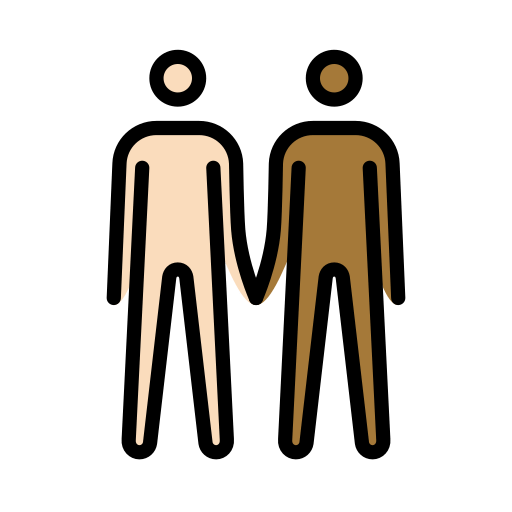 Men Holding Hands: Light Skin Tone, Medium-Dark Skin Tone