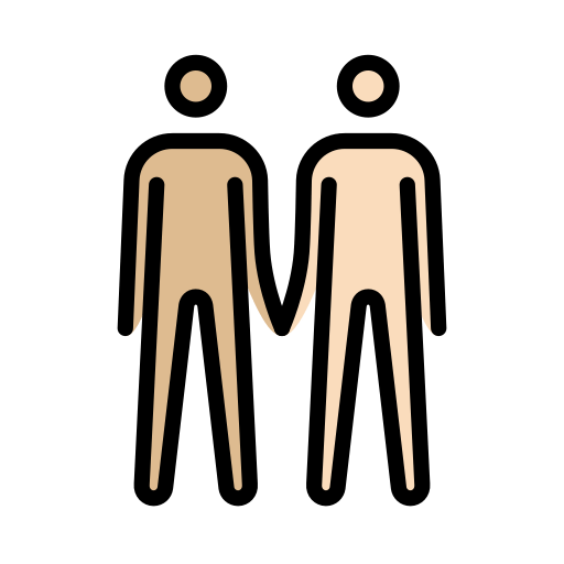 Men Holding Hands: Medium-Light Skin Tone, Light Skin Tone