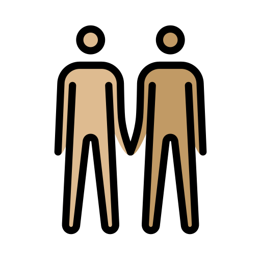 Men Holding Hands: Medium-Light Skin Tone, Medium Skin Tone