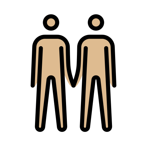 Men Holding Hands: Medium-Light Skin Tone