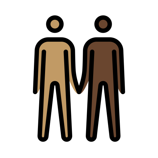 Men Holding Hands: Medium Skin Tone, Dark Skin Tone