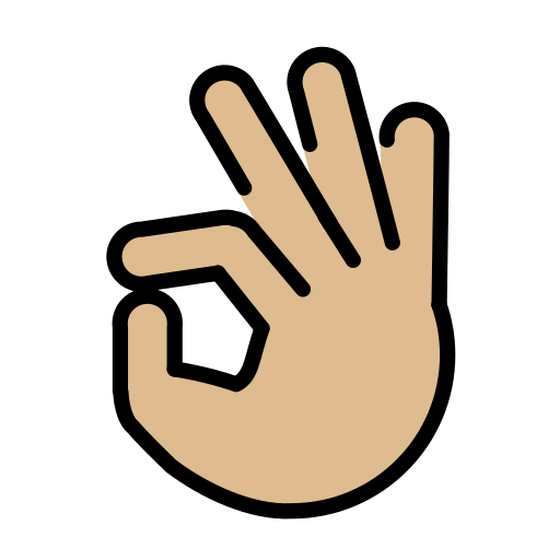 OK Hand: Medium-Light Skin Tone