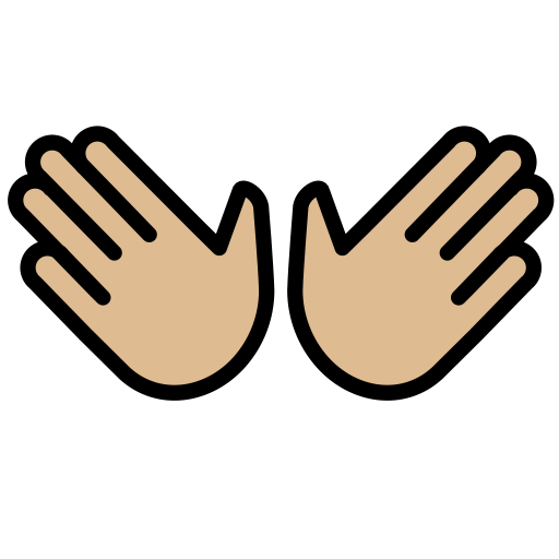 Open Hands: Medium-Light Skin Tone