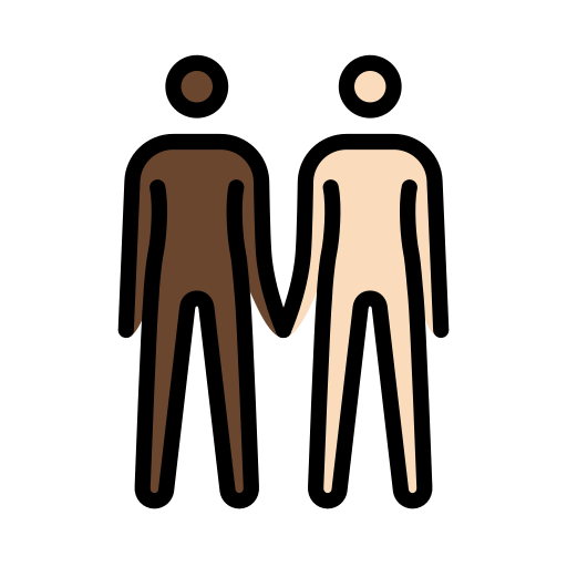 People Holding Hands: Dark Skin Tone, Light Skin Tone