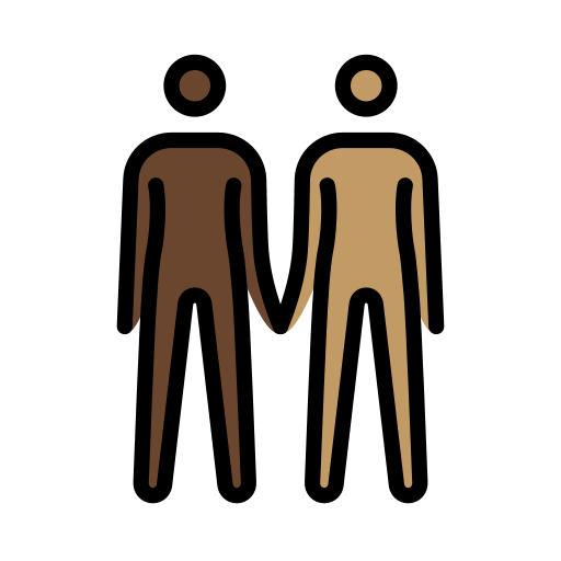 People Holding Hands: Dark Skin Tone, Medium Skin Tone