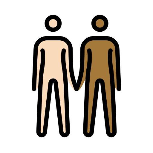 People Holding Hands: Light Skin Tone, Medium-Dark Skin Tone