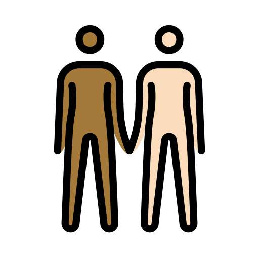 People Holding Hands: Medium-Dark Skin Tone, Light Skin Tone