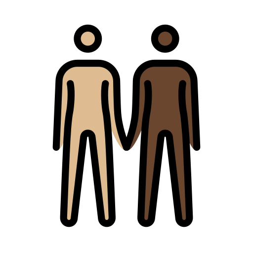 People Holding Hands: Medium-Light Skin Tone, Dark Skin Tone