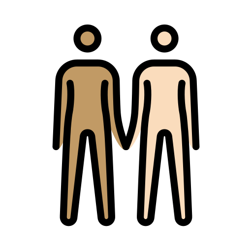 People Holding Hands: Medium Skin Tone, Light Skin Tone