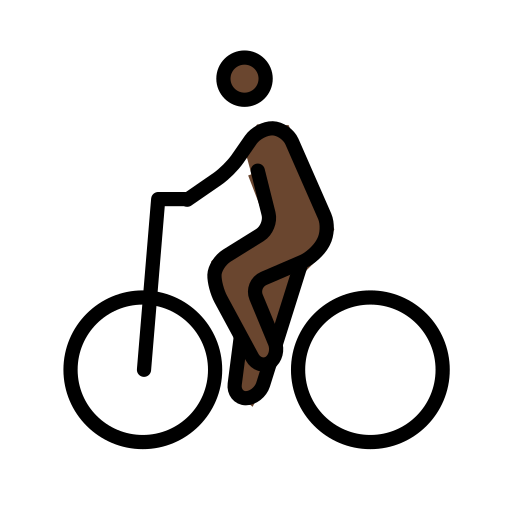 Person Biking: Dark Skin Tone