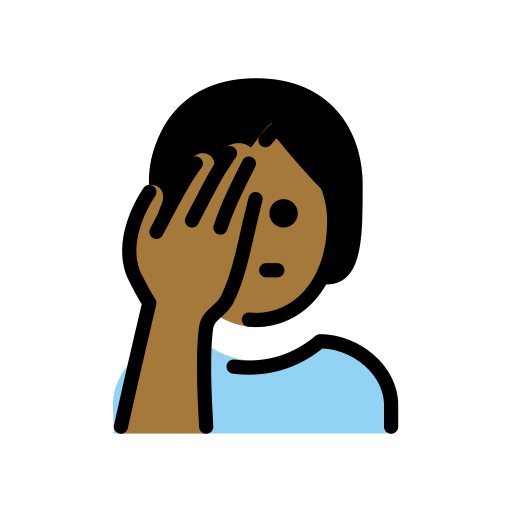 Person Facepalming: Medium-Dark Skin Tone