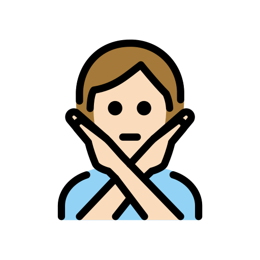 Person Gesturing No: Light Skin Tone