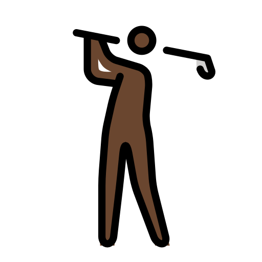 Person Golfing: Dark Skin Tone