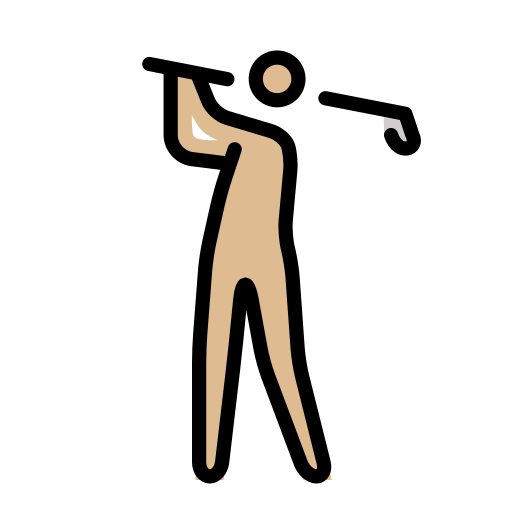 Person Golfing: Medium-Light Skin Tone