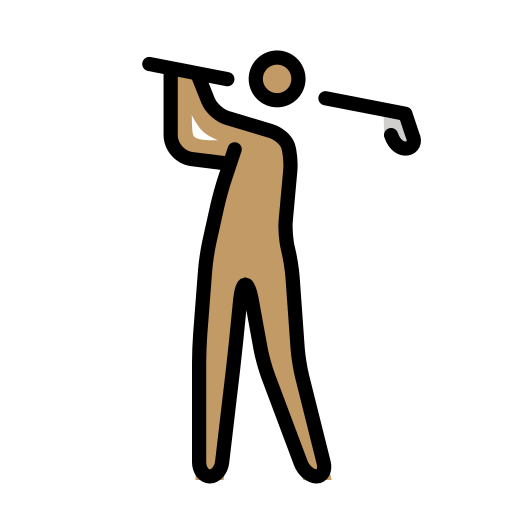 Person Golfing: Medium Skin Tone