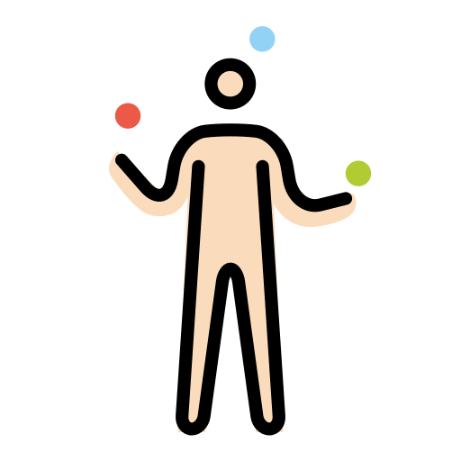 Person Juggling: Light Skin Tone