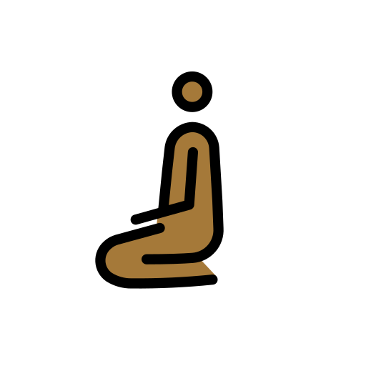 Person Kneeling: Medium-Dark Skin Tone